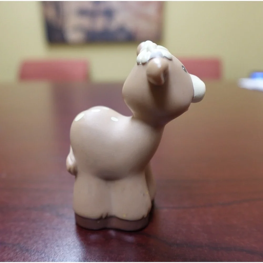 Fisher Price Little People Cow Calf‎ Tan White Farm Animal Figure 2002 Mattel